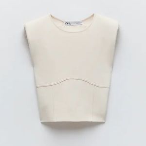 Zara Shoulder Pad Knit Crop Top